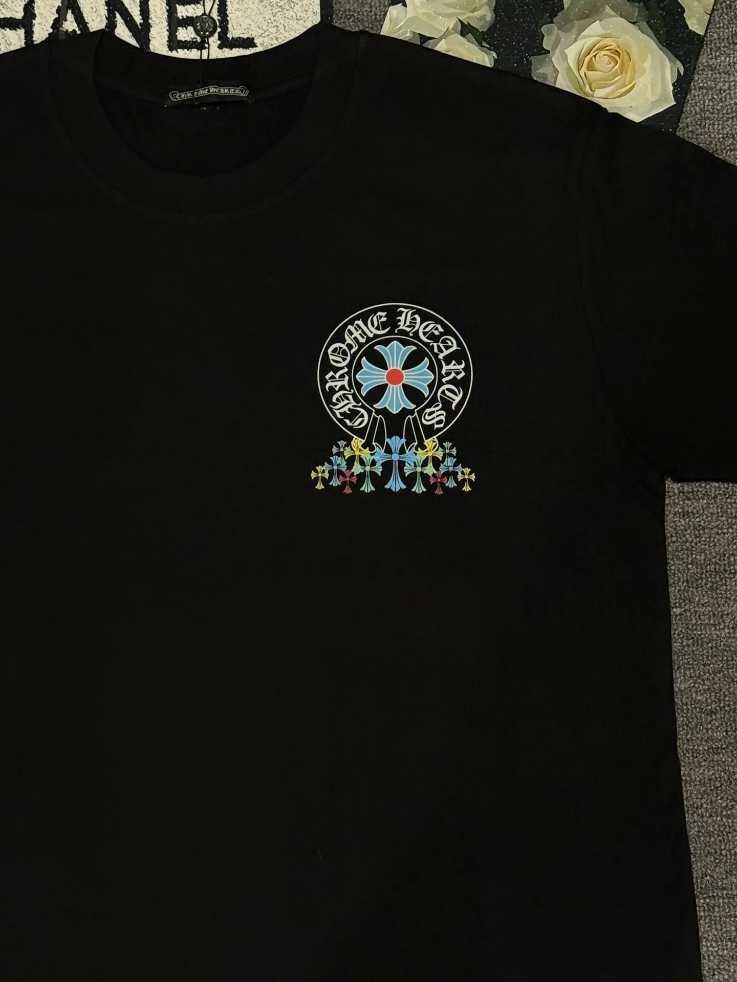 （ ） :YH 011 CH LOGO 1:1 Same Style 32 Breathable 1x 1 oversize 1:1 :White Black Size:S-XL